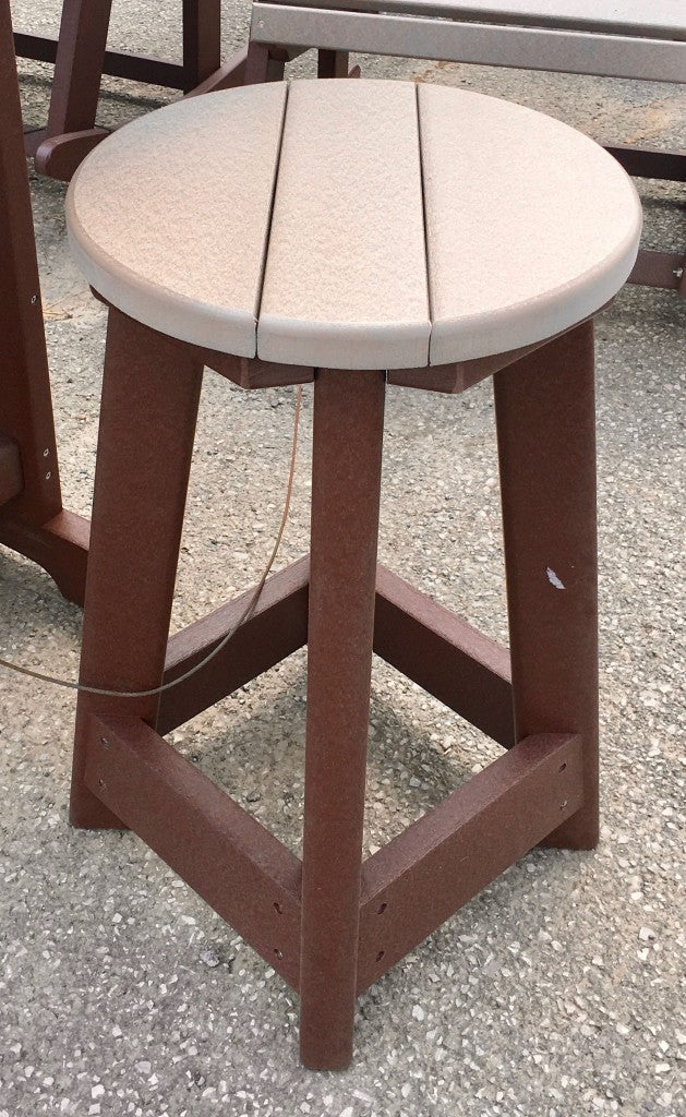 Poly 33″ Square Counter Height Table and Round Bar Stool Set
