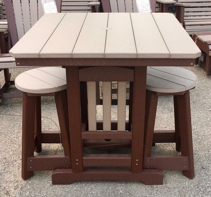 Poly 33″ Square Counter Height Table and Round Bar Stool Set