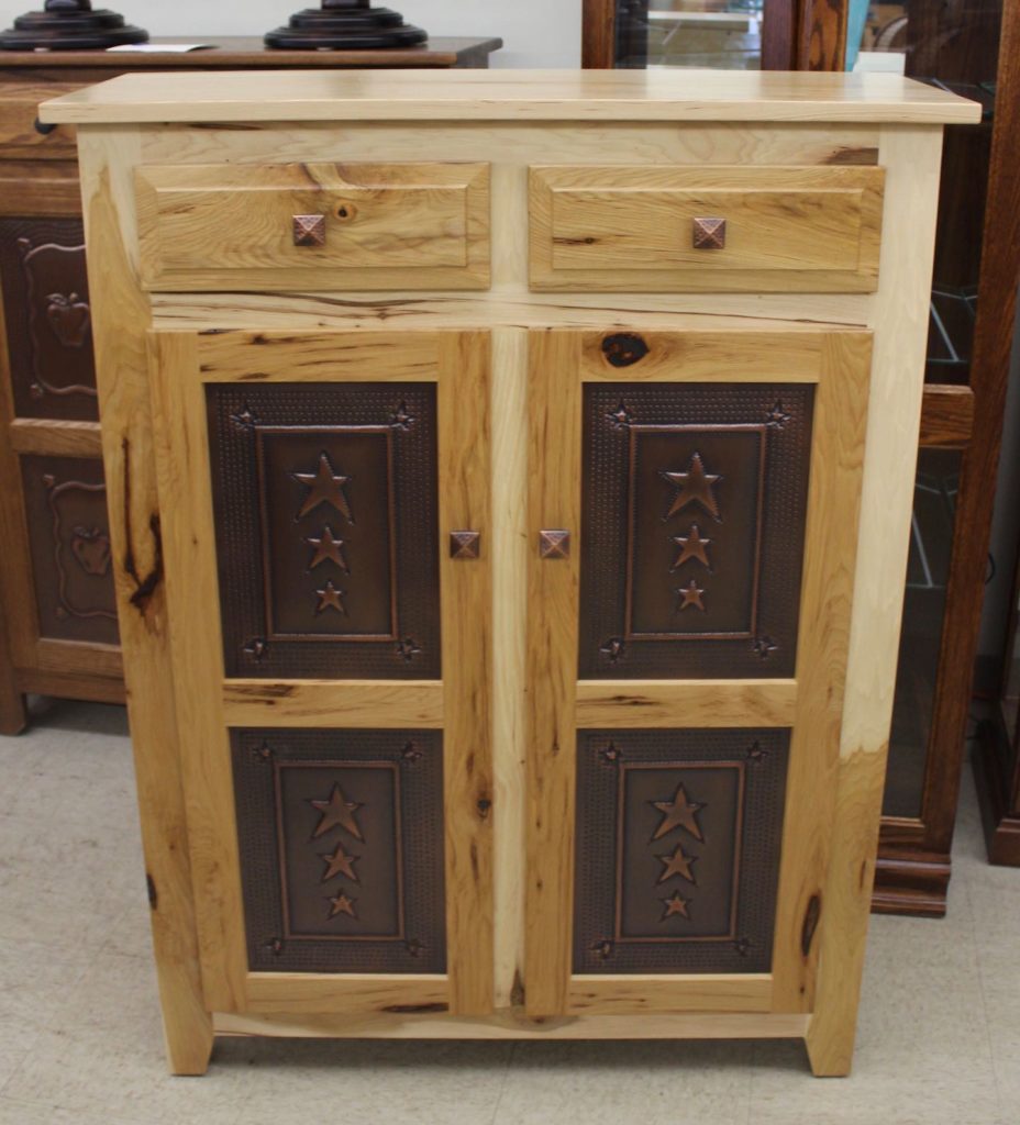 Pie Safe with Tri-Star Door Panels in Rustic Hickory