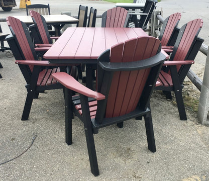 Poly 44″ x 72″ Rectangular Regular Height Table and Adirondack Dining Chair Set