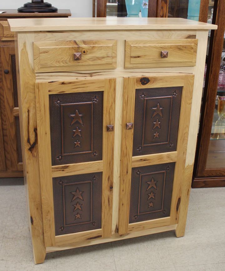 Pie Safe with Tri-Star Door Panels in Rustic Hickory