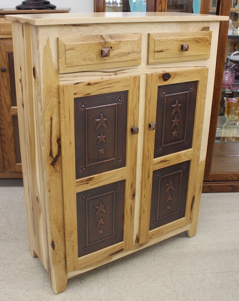 Pie Safe with Tri-Star Door Panels in Rustic Hickory