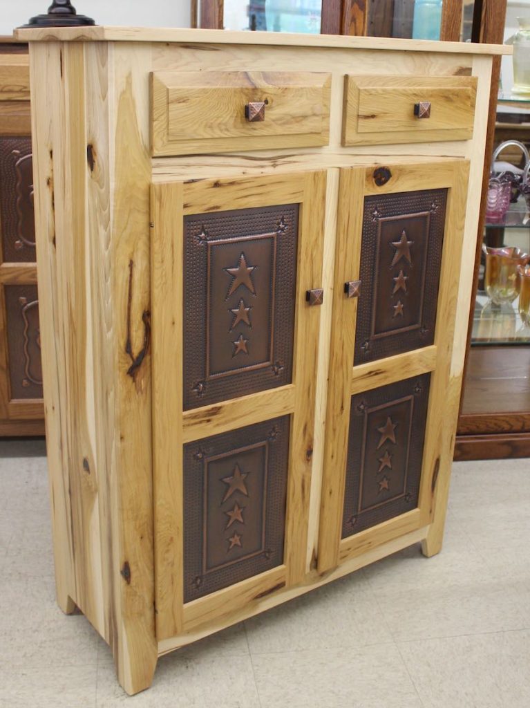 Pie Safe with Tri-Star Door Panels in Rustic Hickory