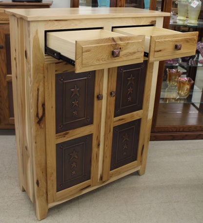 Pie Safe with Tri-Star Door Panels in Rustic Hickory