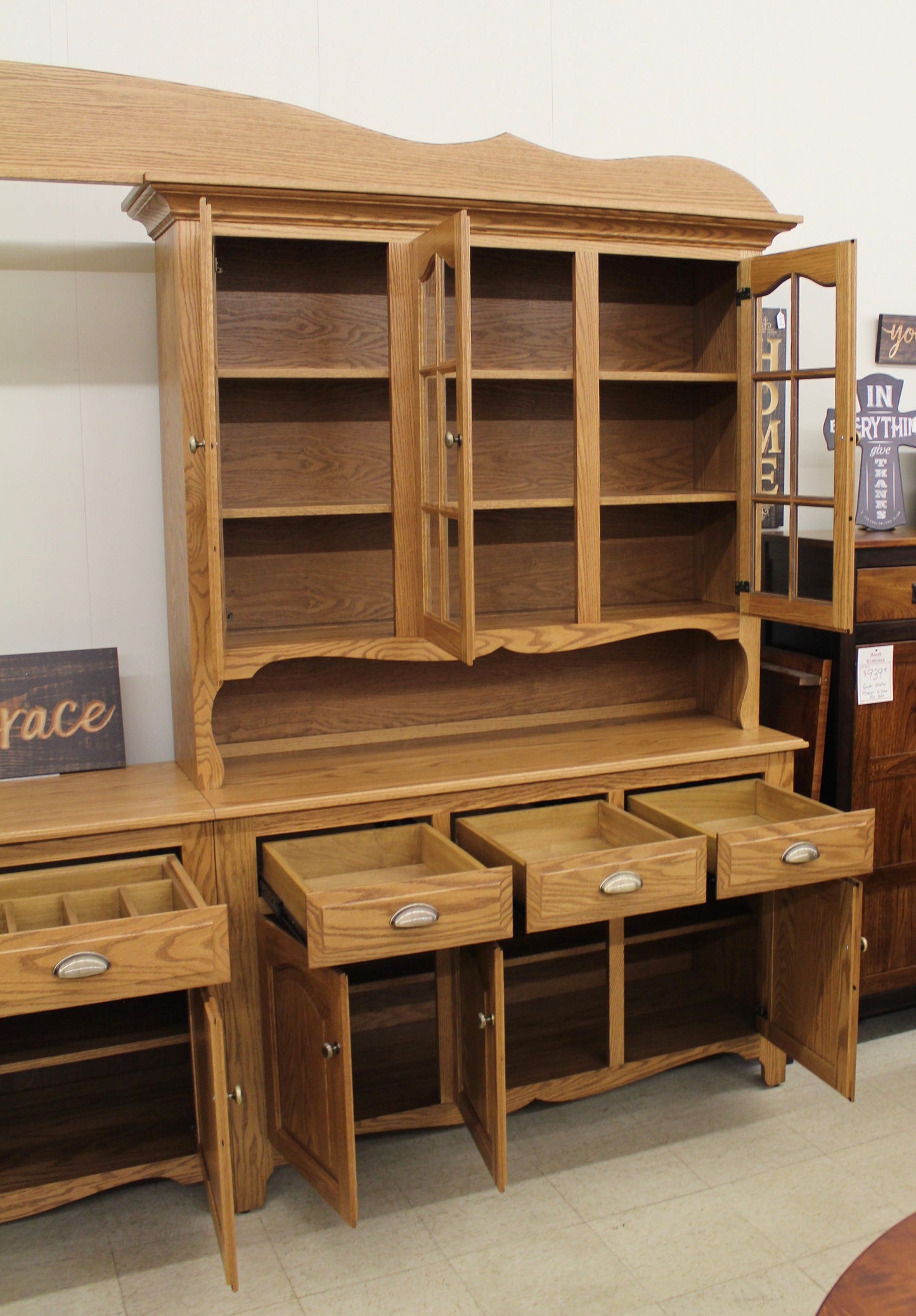 Custom 8-Bay Country Hutch