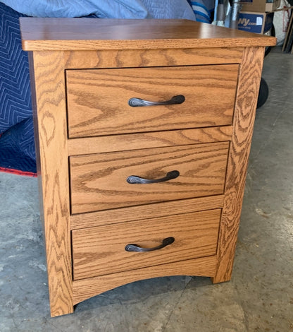 Mission Three Drawer Night Stand with Inset Drawers