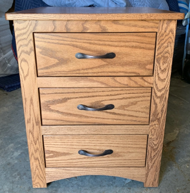 Mission Three Drawer Night Stand with Inset Drawers