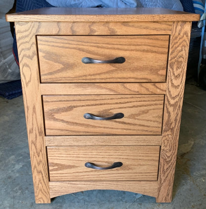 Mission Three Drawer Night Stand with Inset Drawers