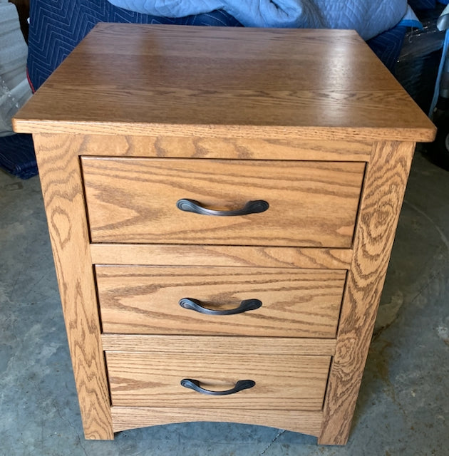 Mission Three Drawer Night Stand with Inset Drawers