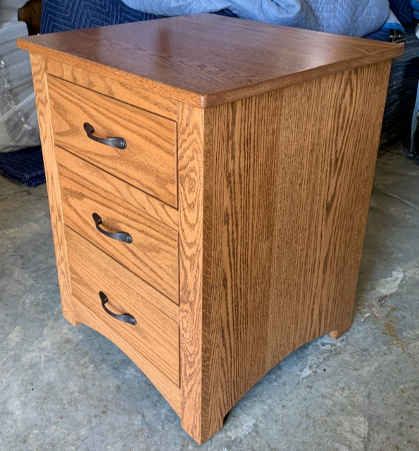 Mission Three Drawer Night Stand with Inset Drawers