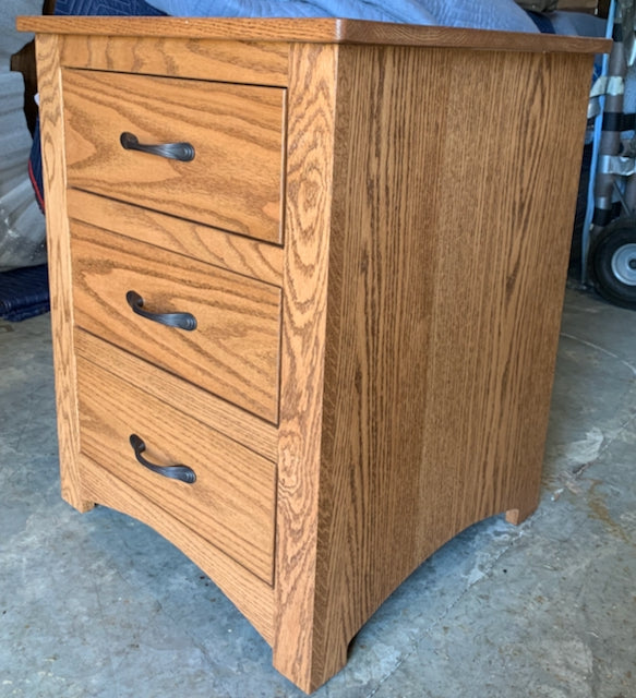 Mission Three Drawer Night Stand with Inset Drawers
