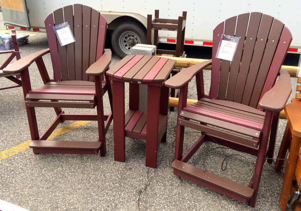 Poly Adirondack Counter Height Table and Chair Set