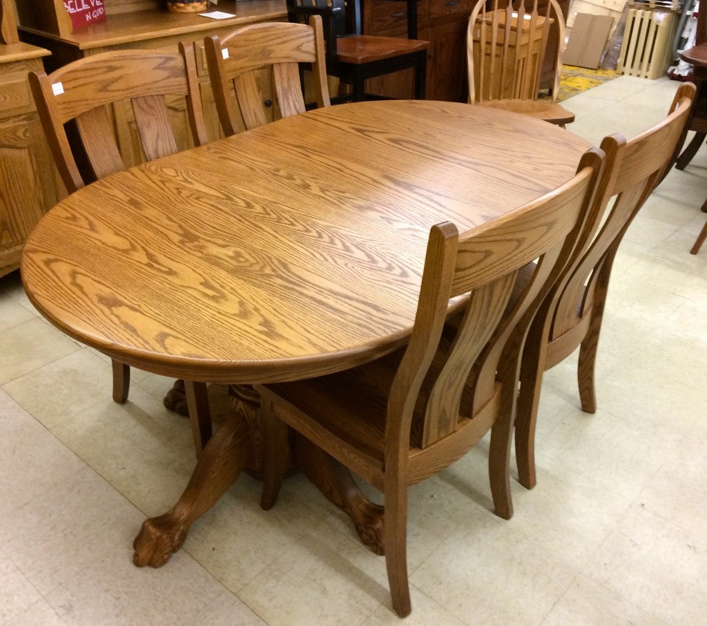 Double Pedestal Table with Claw Feet