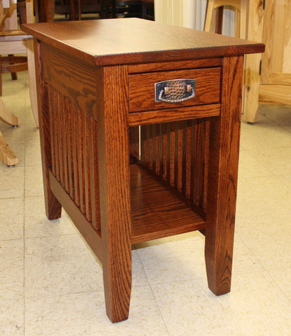 Prairie Mission Chair Side Table With Drawer