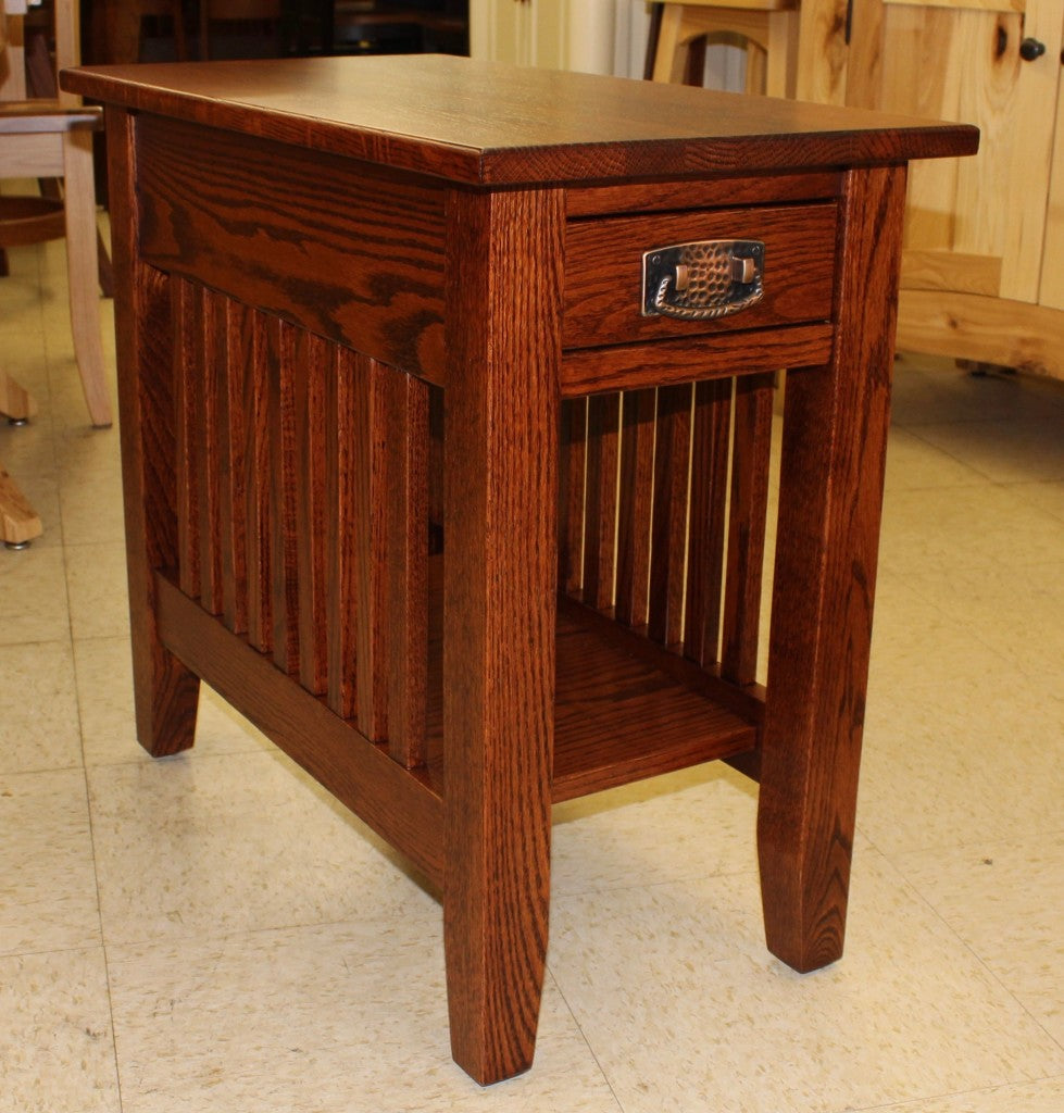 Prairie Mission Chair Side Table With Drawer