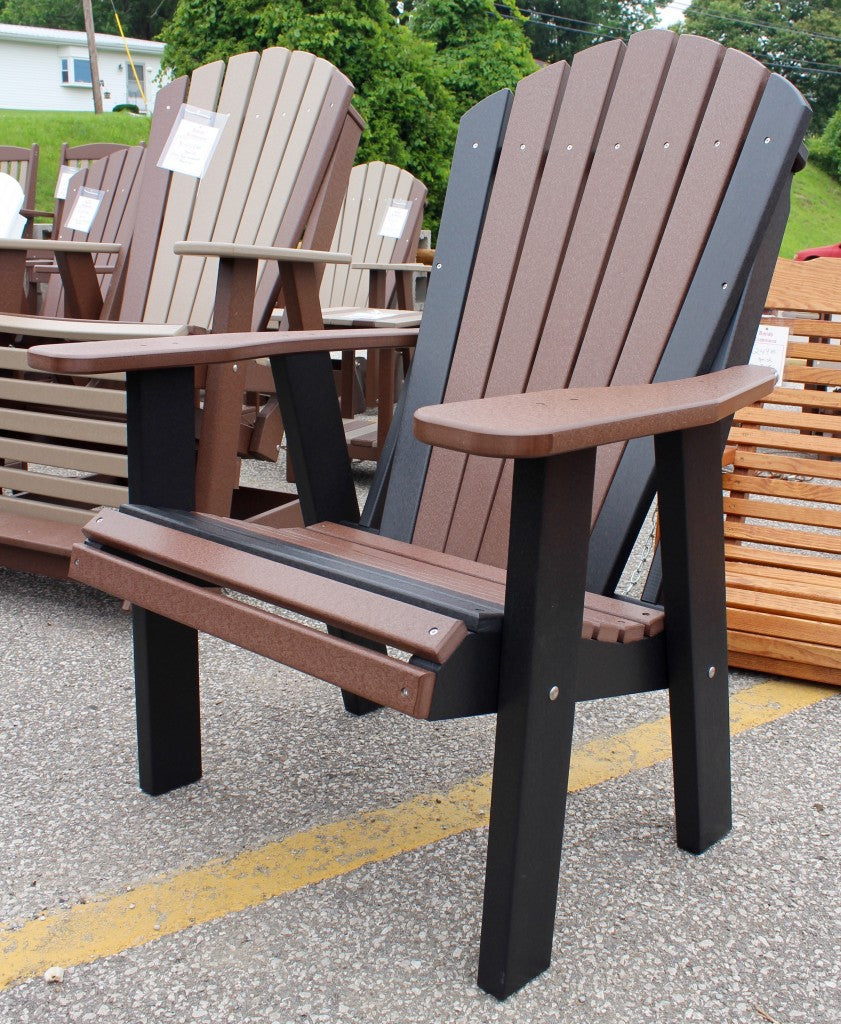 Poly 2′ Adirondack Chair in Tudor Brown on Black