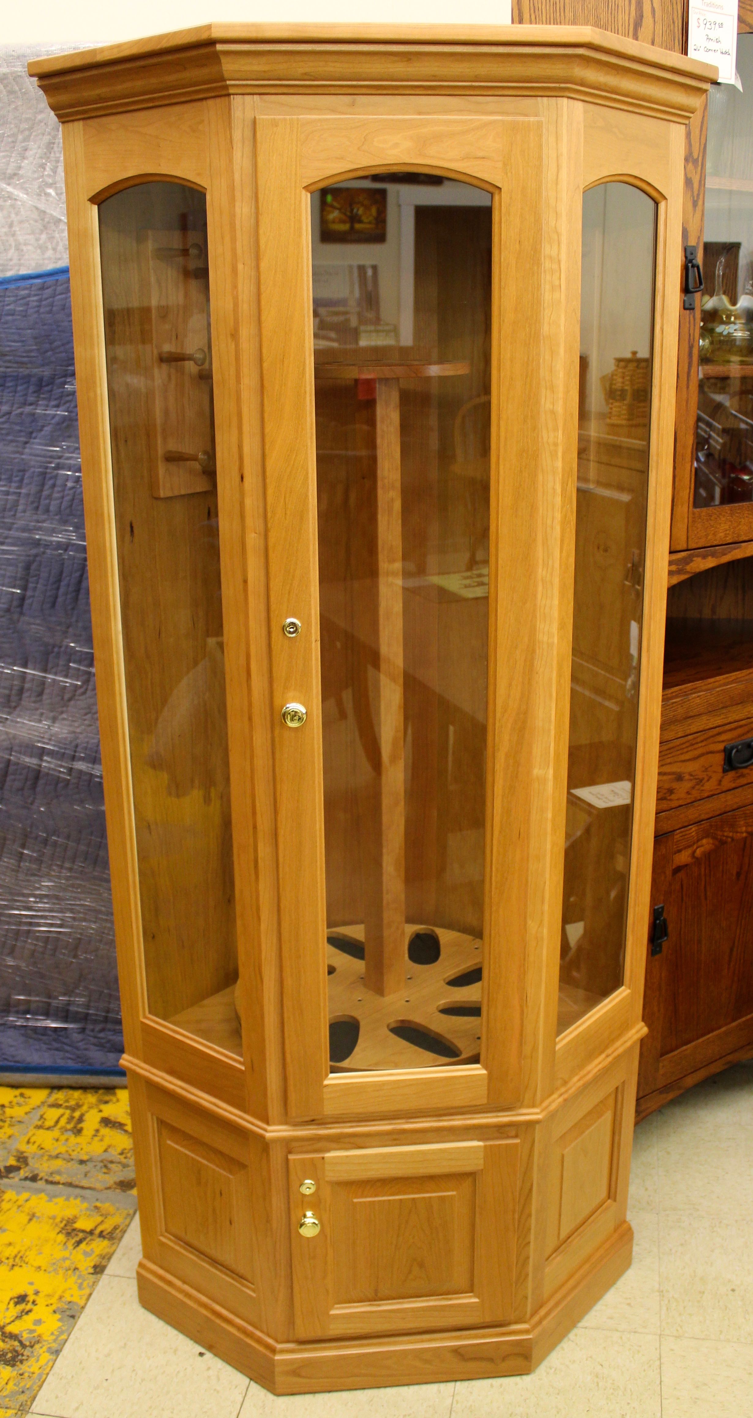 8 Gun Carousel Corner Gun Cabinet - Amish Traditions