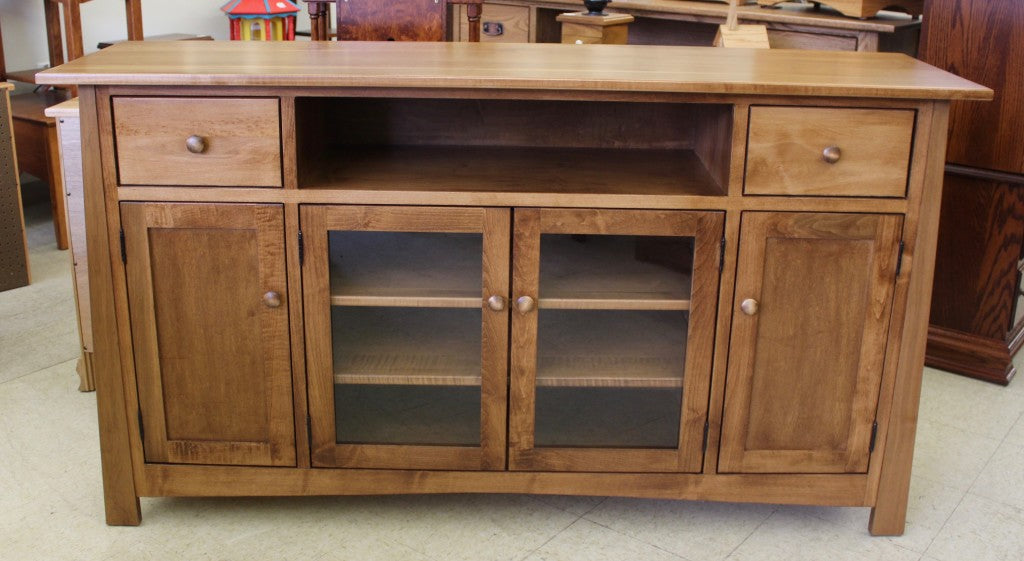 Mission 65″ TV Credenza in Brown Maple Wood