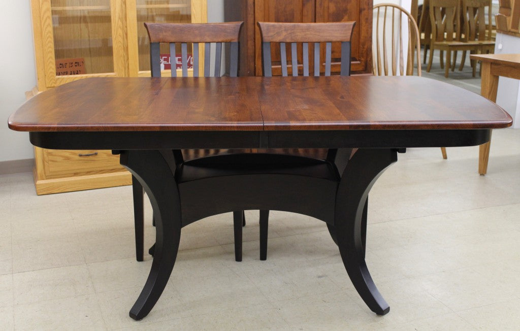 Galveston Double Pedestal Table in Rustic Cherry and Two Tone Finish