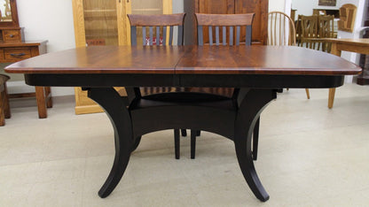 Galveston Double Pedestal Table in Rustic Cherry and Two Tone Finish