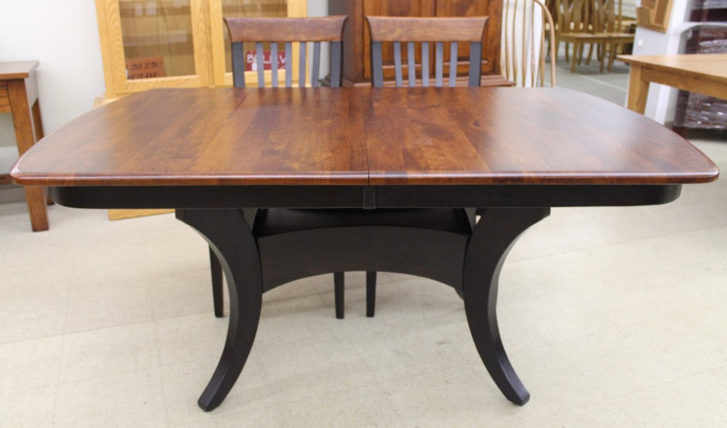 Galveston Double Pedestal Table in Rustic Cherry and Two Tone Finish