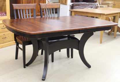 Galveston Double Pedestal Table in Rustic Cherry and Two Tone Finish