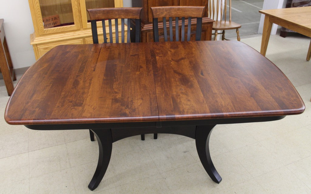 Galveston Double Pedestal Table in Rustic Cherry and Two Tone Finish