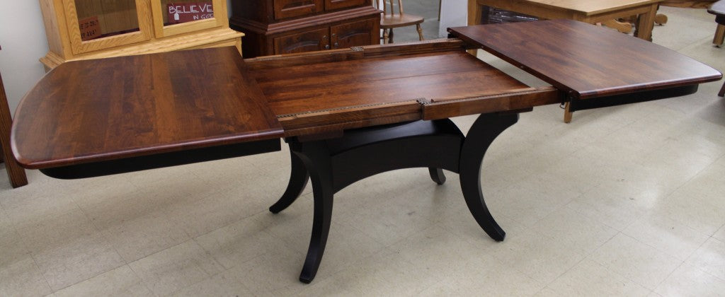 Galveston Double Pedestal Table in Rustic Cherry and Two Tone Finish
