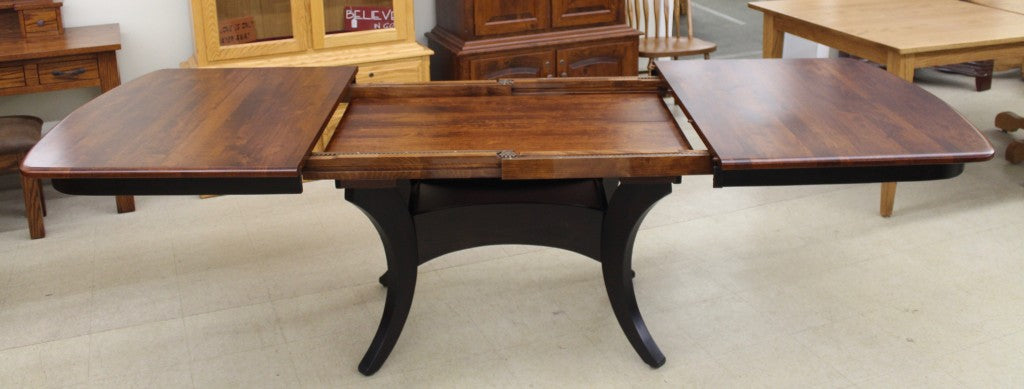 Galveston Double Pedestal Table in Rustic Cherry and Two Tone Finish