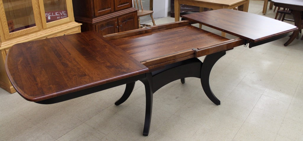 Galveston Double Pedestal Table in Rustic Cherry and Two Tone Finish