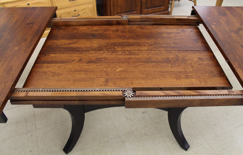 Galveston Double Pedestal Table in Rustic Cherry and Two Tone Finish