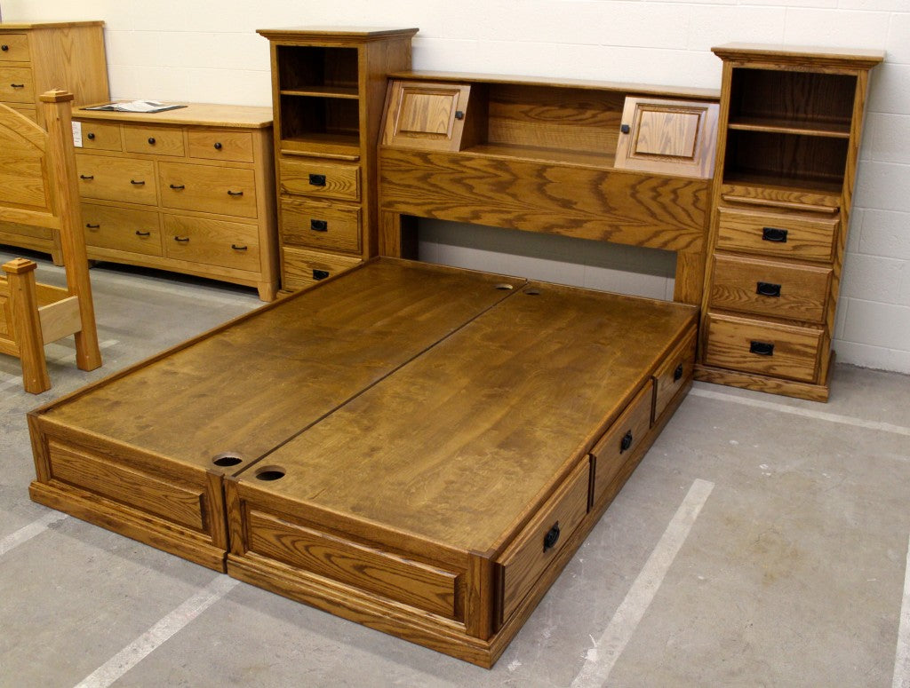 All In One Bookcase Pedestal Bed