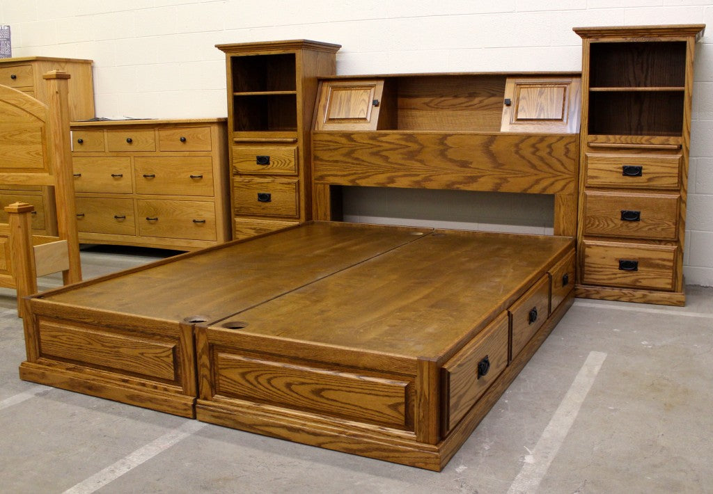 All In One Bookcase Pedestal Bed