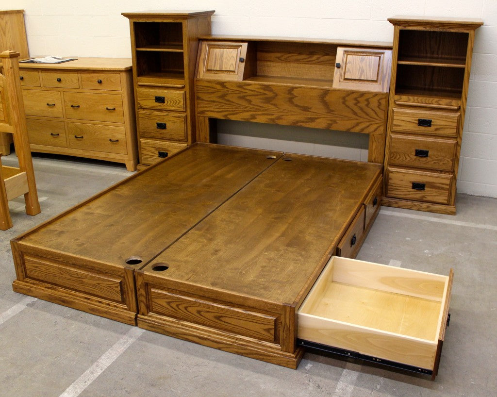 All In One Bookcase Pedestal Bed