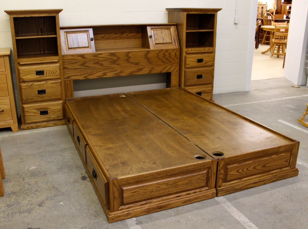 All In One Bookcase Pedestal Bed