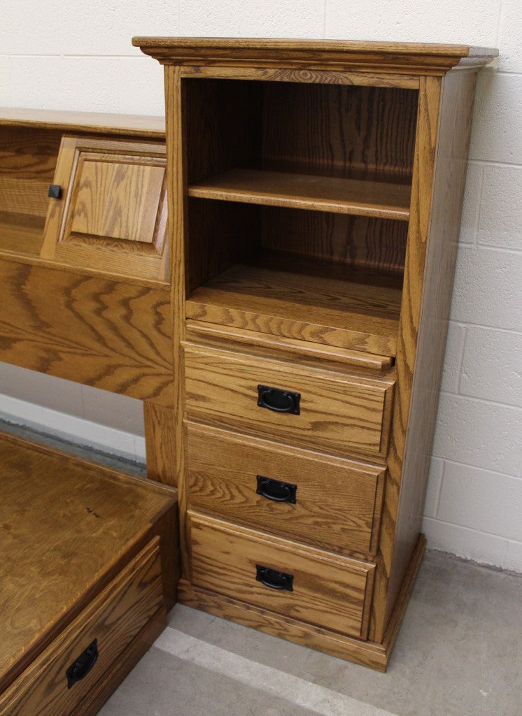 All In One Bookcase Pedestal Bed