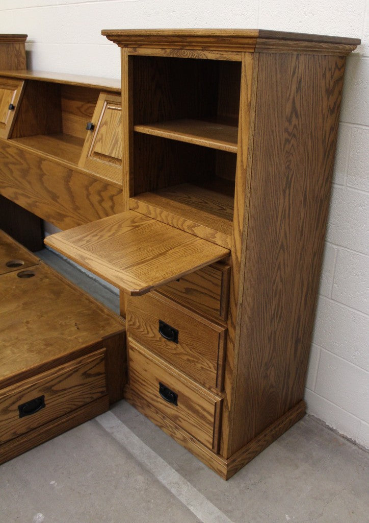 All In One Bookcase Pedestal Bed