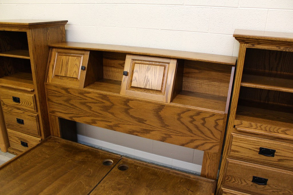 All In One Bookcase Pedestal Bed