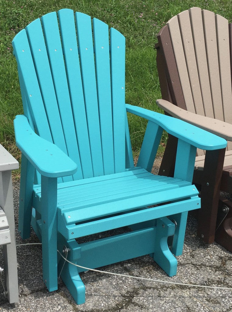 Poly 2′ Adirondack Glider in Aruba Blue
