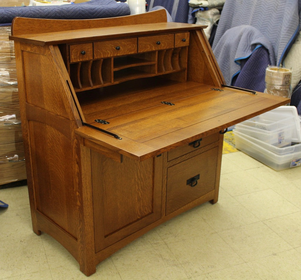 Custom Deluxe Mission Secretary Desk