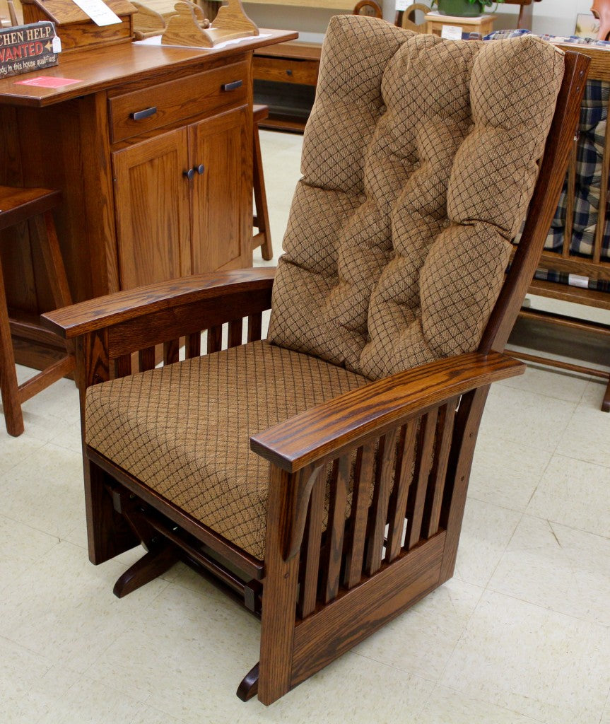 Tweed Glider Rocker Wooden Glider Rocking Chairs with Swivel Options For Nursery – Amish ...