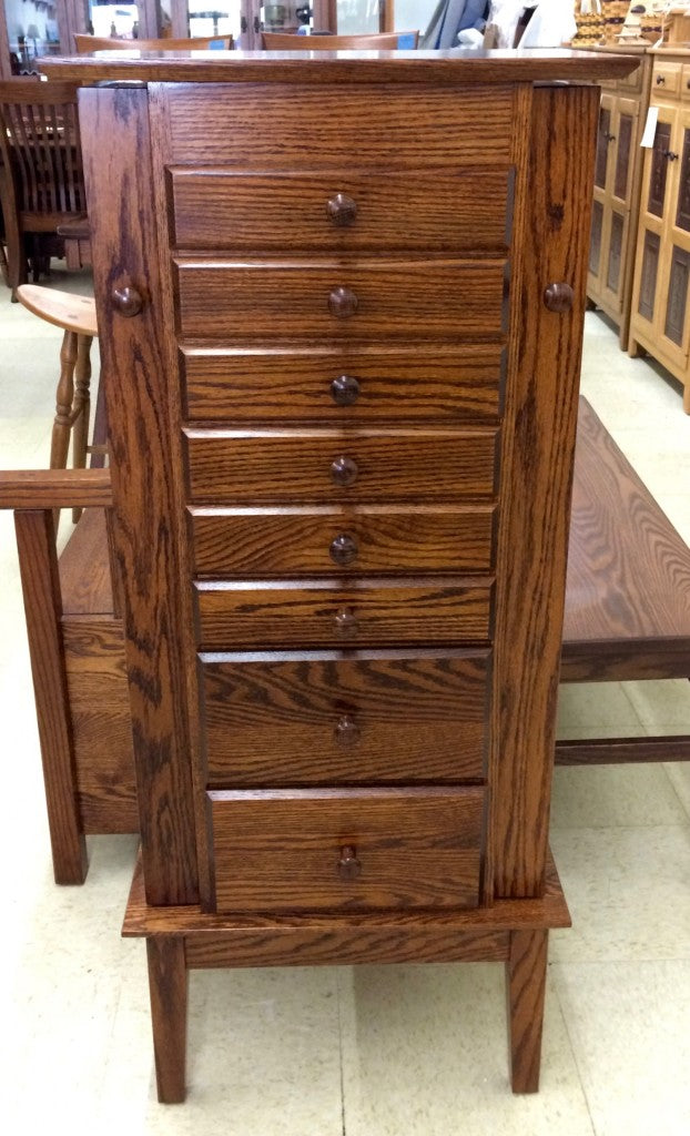 48″ Shaker Jewelry Armoire with 8 Drawers