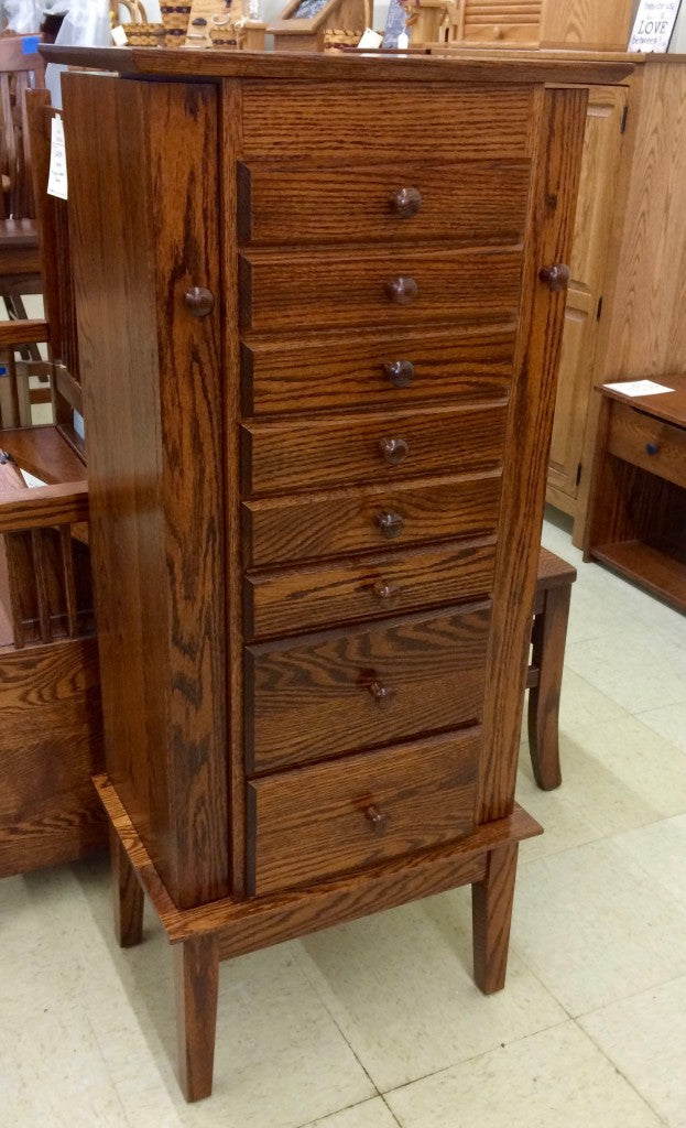 48″ Shaker Jewelry Armoire with 8 Drawers