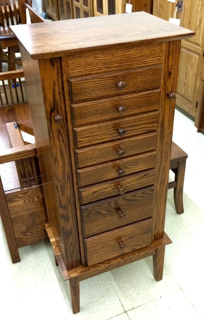 48″ Shaker Jewelry Armoire with 8 Drawers