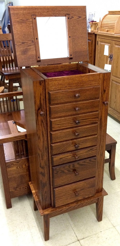 48″ Shaker Jewelry Armoire with 8 Drawers