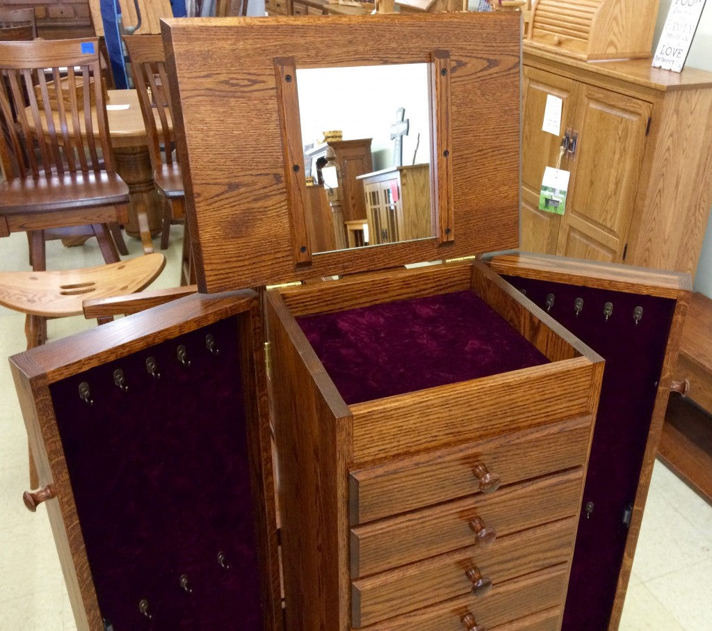 48″ Shaker Jewelry Armoire with 8 Drawers