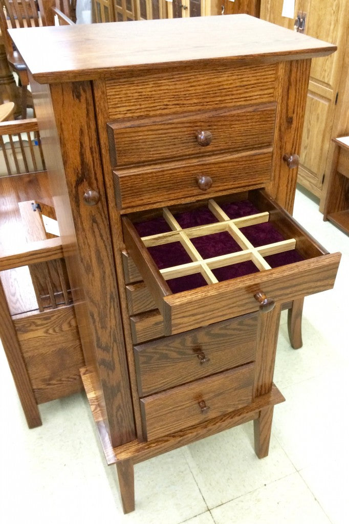 48″ Shaker Jewelry Armoire with 8 Drawers