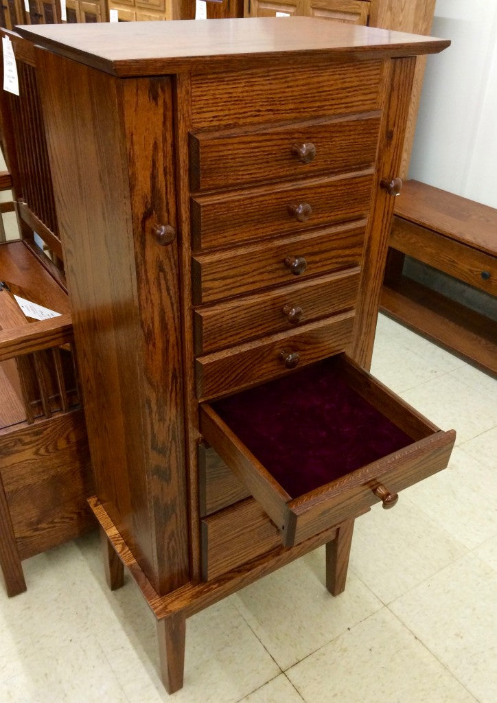 48″ Shaker Jewelry Armoire with 8 Drawers