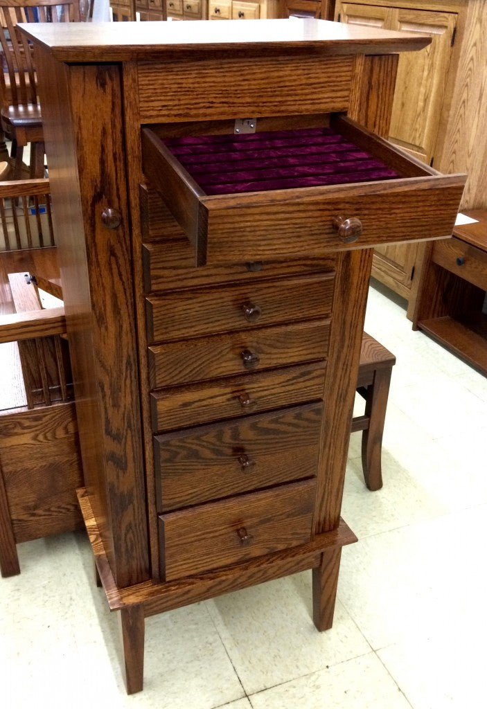 48″ Shaker Jewelry Armoire with 8 Drawers