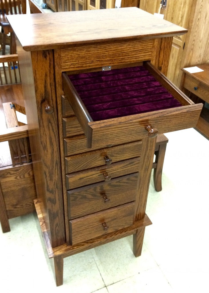 48″ Shaker Jewelry Armoire with 8 Drawers